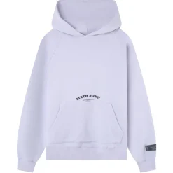 Sweat Capuche Logo Incurve Violet Clair