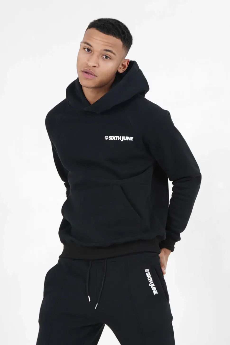 Sweat Capuche Molletonne Logo Noir