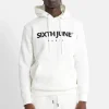 Sweat Capuche Molletonne Logo Blanc