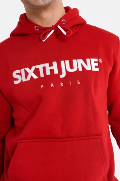 Sweat Capuche Molletonne Logo Rouge