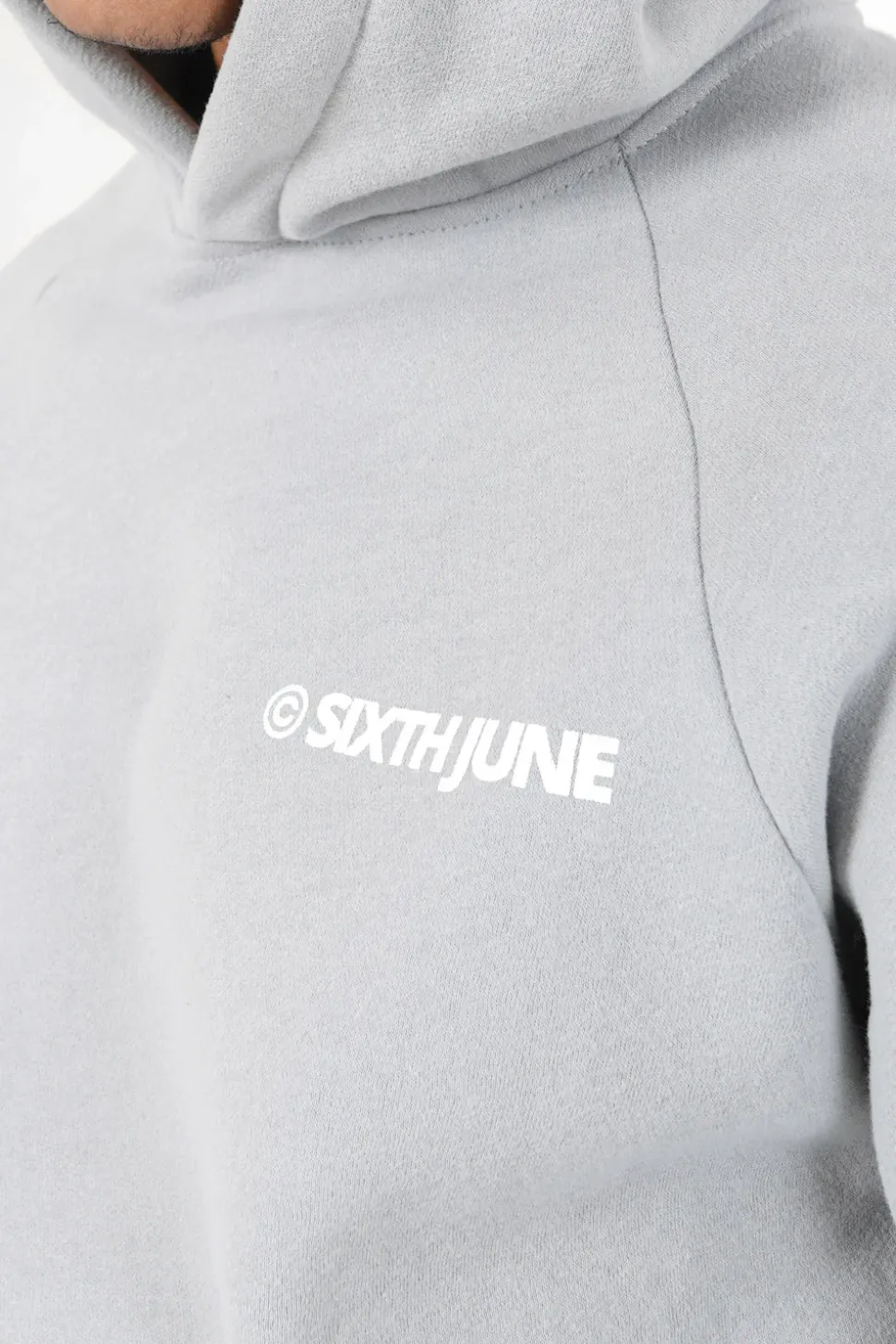 Sweat Capuche Molletonne Logo Gris