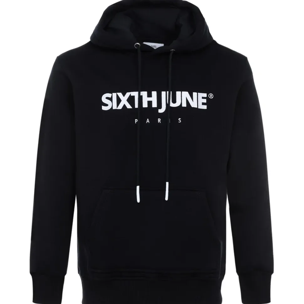 Sweat Capuche Molletonne Logo Noir