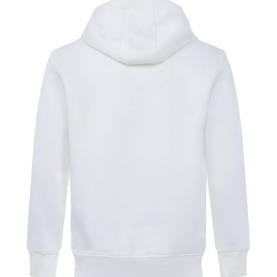 Sweat Capuche Molletonne Logo Blanc
