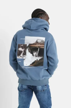 Sweat Capuche Moodboard Dos Bleu