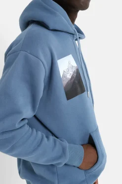 Sweat Capuche Moodboard Dos Bleu