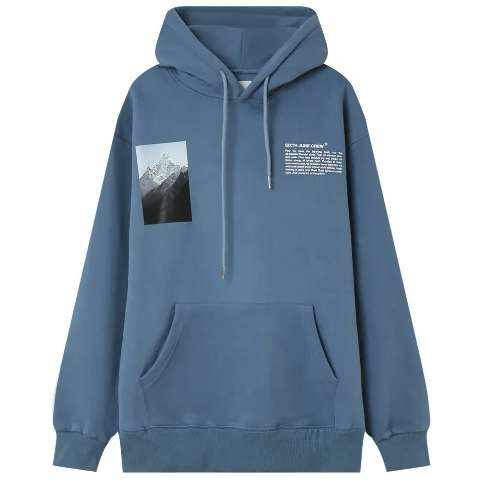 Sweat Capuche Moodboard Dos Bleu