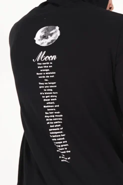 Sweat Capuche Moon Earth Collection Noir
