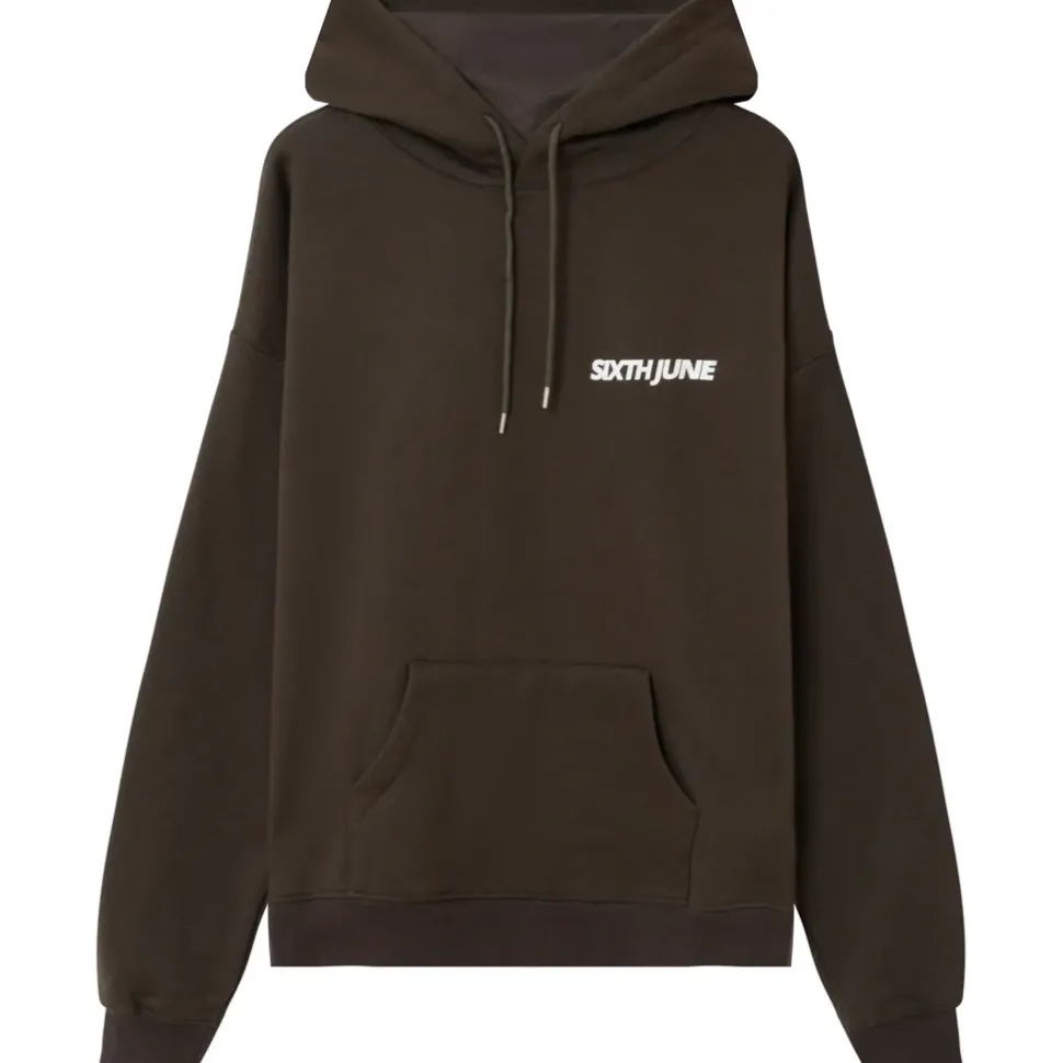 Sweat Capuche Oversize Logo Decale Gris Fonce