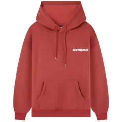 Sweat Capuche Oversize Logo Decale Rouge Fonce