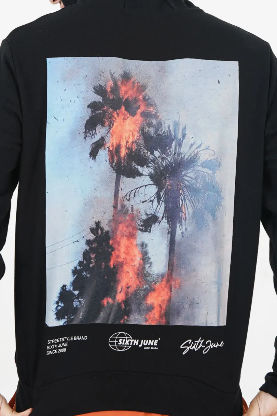 Sweat Capuche Palm Fire Noir