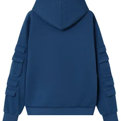 Sweat Capuche Petit Sac Bleu Fonce