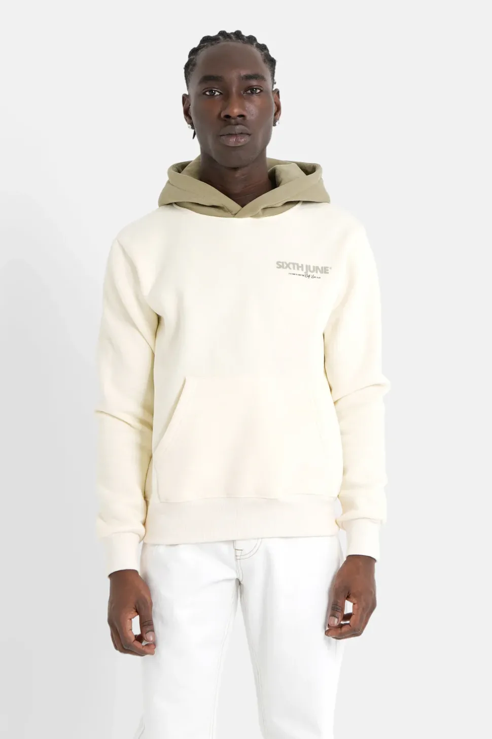 Sweat Capuche Self Love Club Jaune Clair