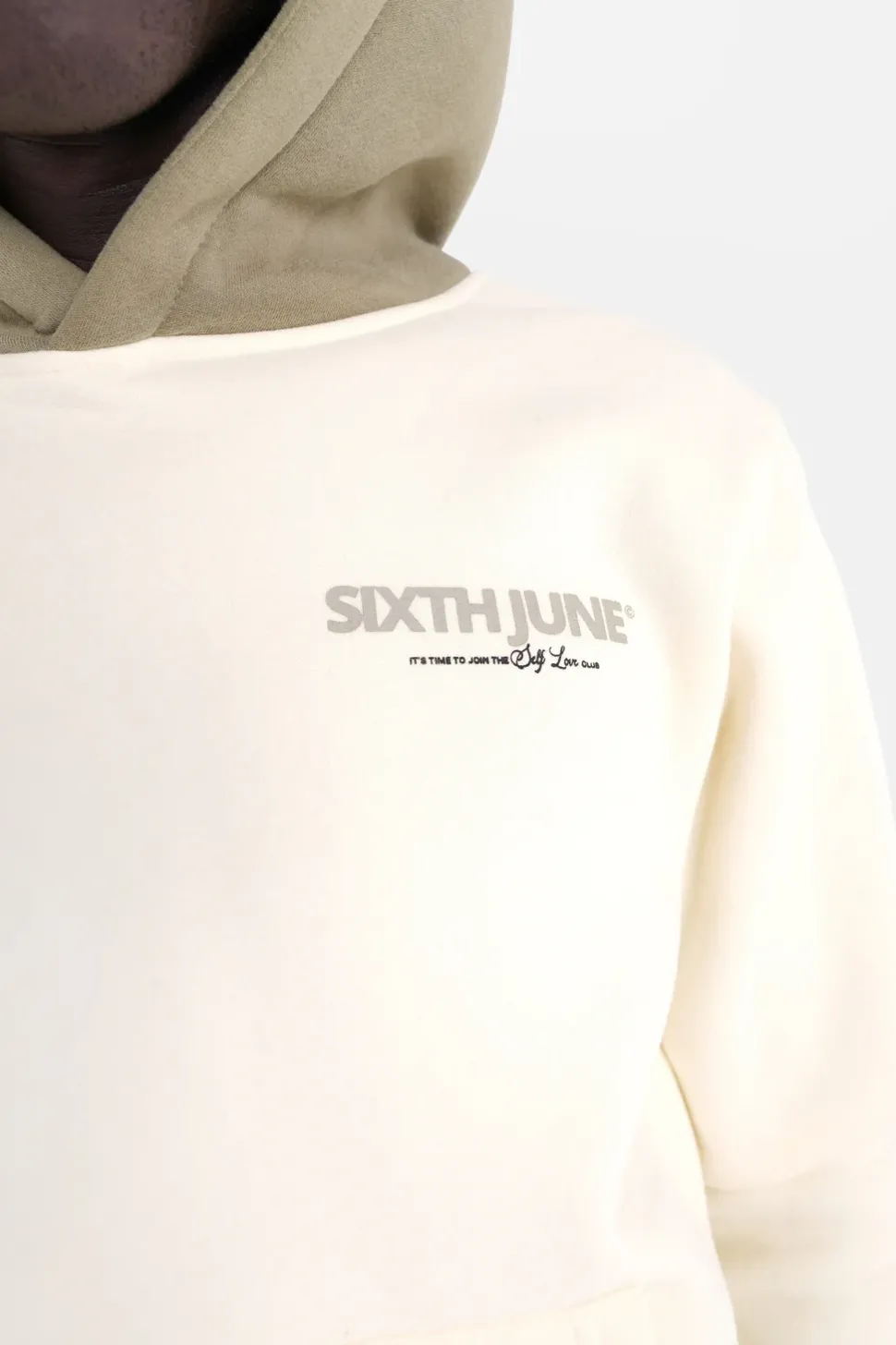 Sweat Capuche Self Love Club Jaune Clair