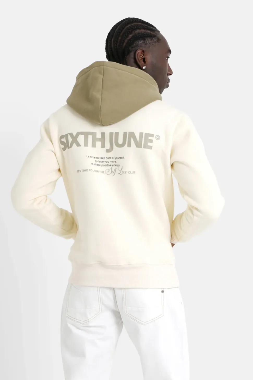 Sweat Capuche Self Love Club Jaune Clair