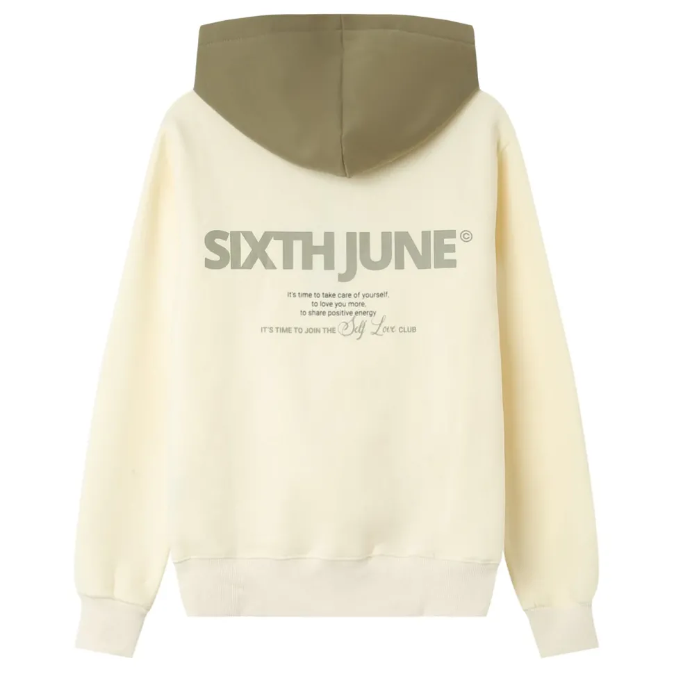 Sweat Capuche Self Love Club Jaune Clair
