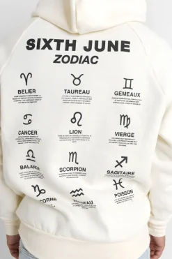 Sweat Capuche Signes Zodiaque Beige Clair