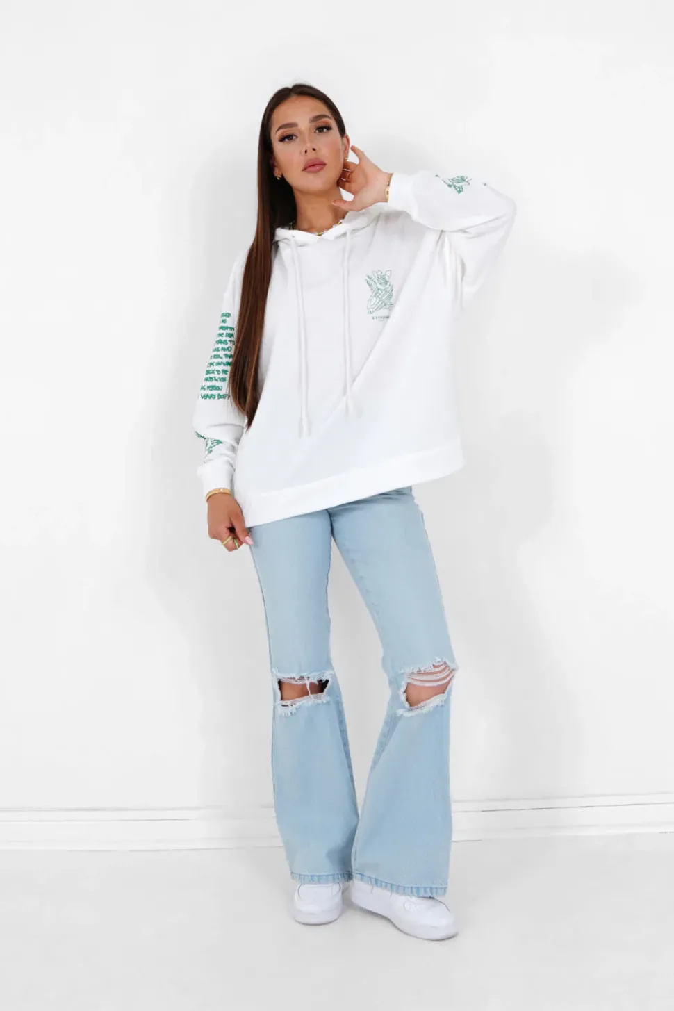 Sweat Capuche Squelette Blanc