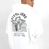 Sweat Capuche Squelette Gothique Blanc