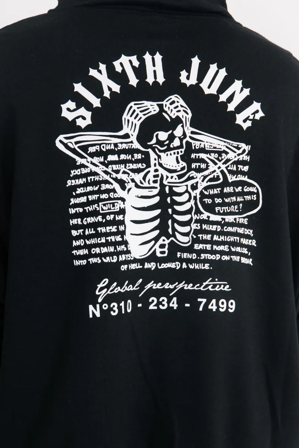 Sweat Capuche Squelette Gothique Noir