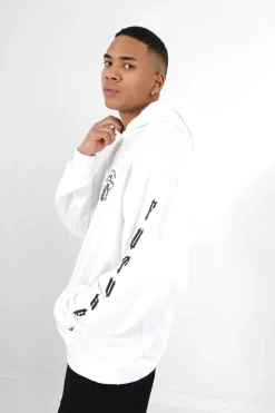 Sweat Capuche Squelette Gothique Blanc