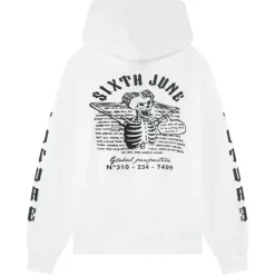 Sweat Capuche Squelette Gothique Blanc