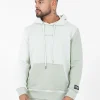 Sweat Capuche Tricolore Logo Vert Clair