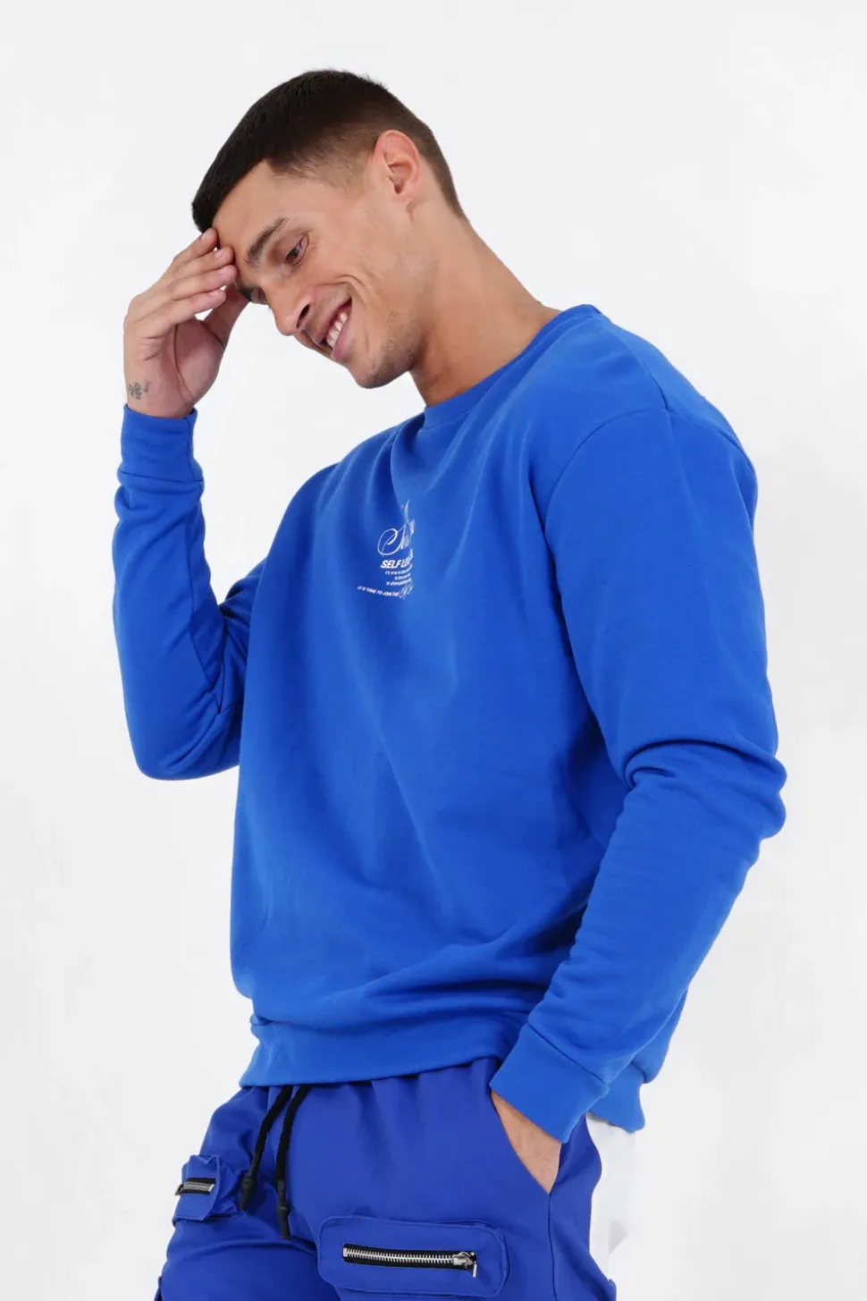 Sweat Logo Signature Bleu Fonce