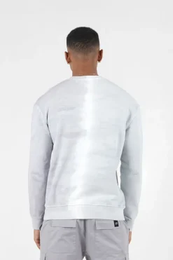 Sweatshirt Bicolore Delave Logo Gris Clair