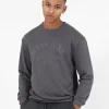 Sweatshirt Broderies Gris Fonce