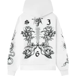 Sweatshirt Capuche Inspiration Tarot Blanc