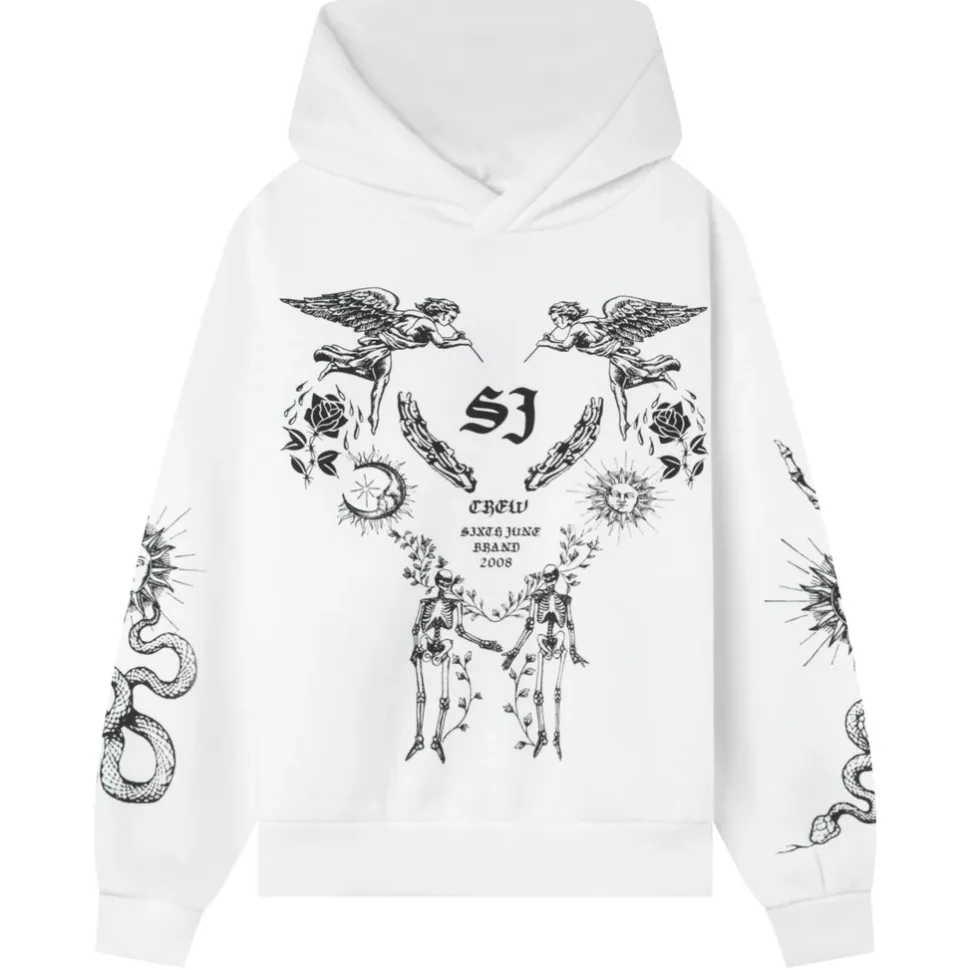Sweatshirt Capuche Inspiration Tarot Blanc