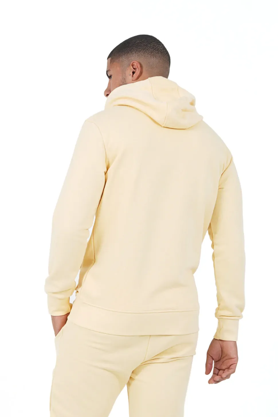Sweatshirt Capuche Logo Brode Jaune