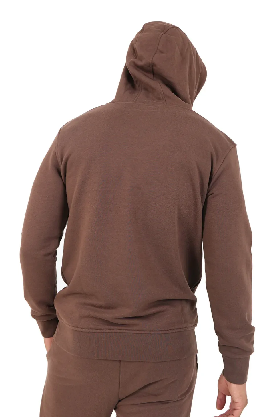 Sweatshirt Capuche Logo Brode Marron