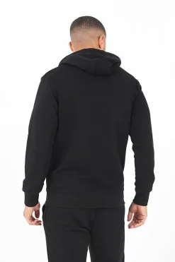 Sweatshirt Capuche Logo Brode Noir