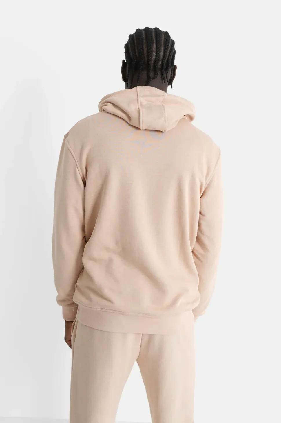 Sweatshirt Capuche Logo Brode Beige
