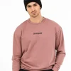 Sweatshirt Logo Coton Rose Fonce