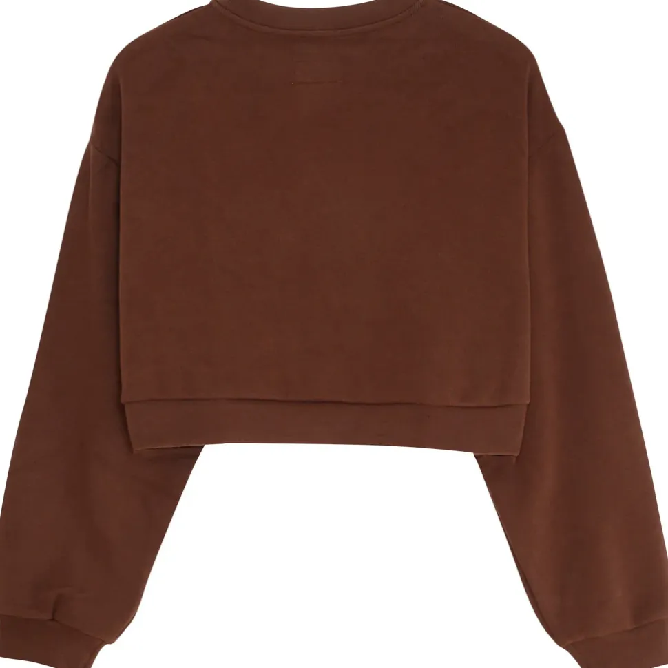 Sweatshirt Signature Molletonnee Marron Fonce