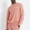 Sweatshirt Soft Logo Brode Rose Clair