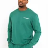 Sweatshirt Soft Logo Brode Vert Fonce
