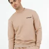 Sweatshirt Soft Logo Brode Beige Clair