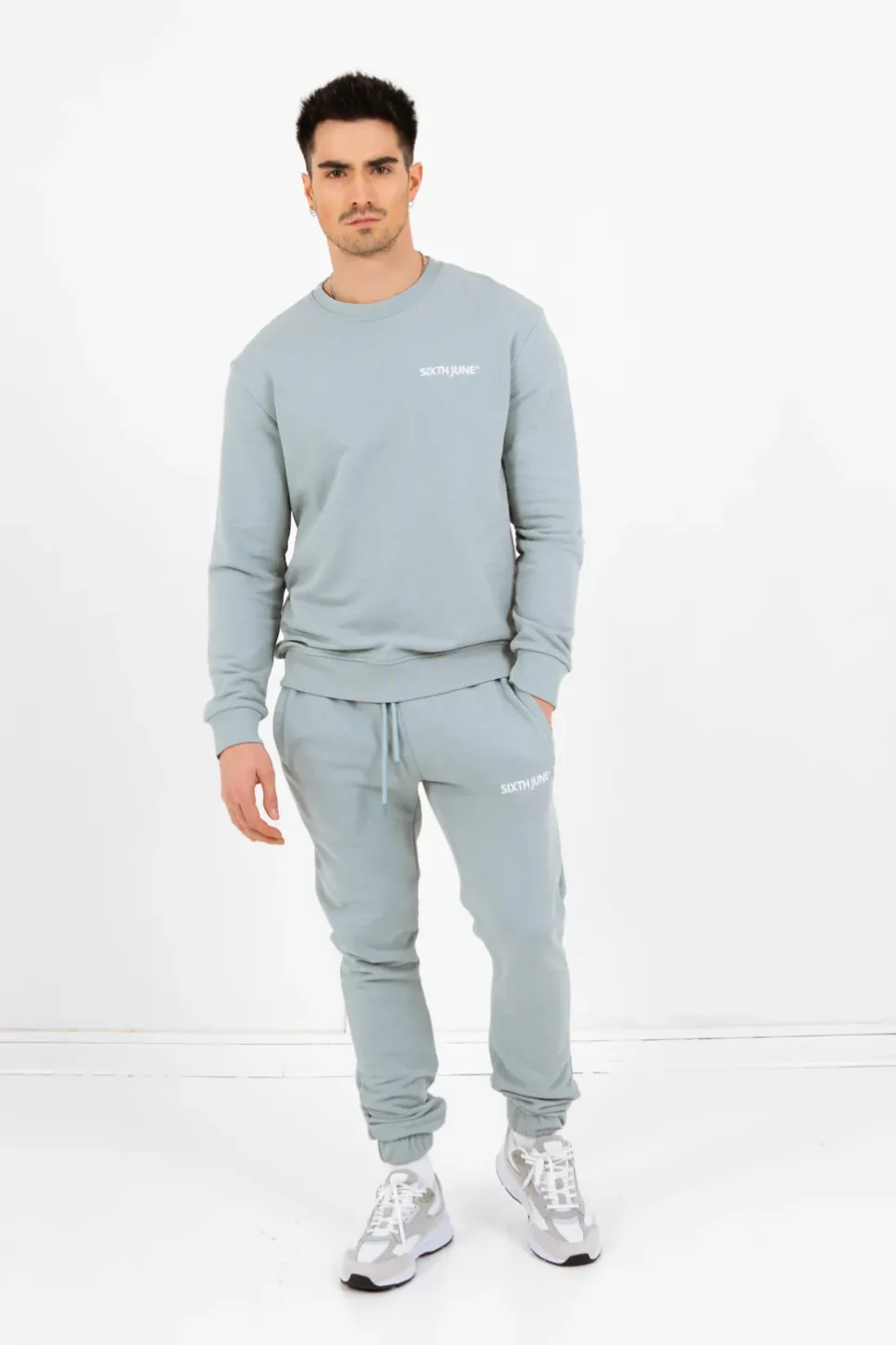 Sweatshirt Soft Logo Brode Bleu Clair