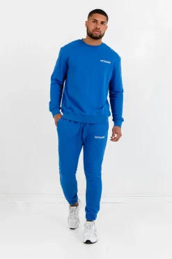 Sweatshirt Soft Logo Brode Bleu Fonce