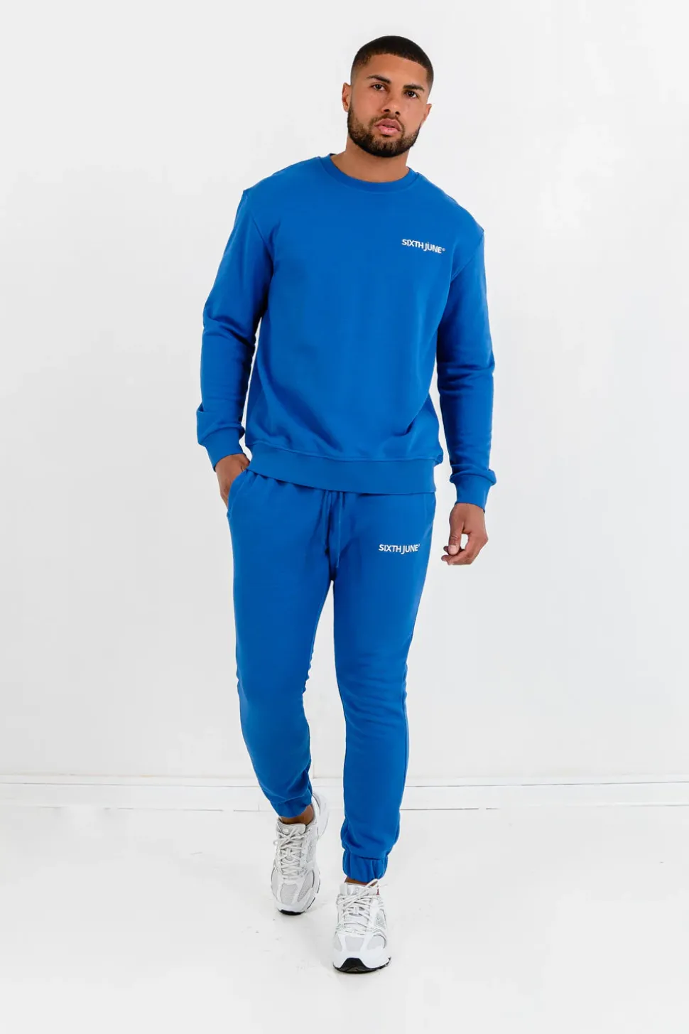 Sweatshirt Soft Logo Brode Bleu Fonce