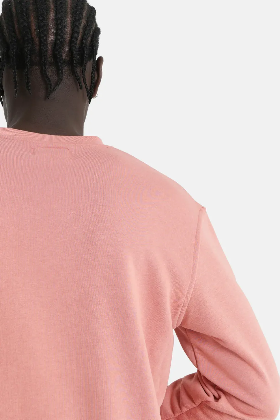 Sweatshirt Soft Logo Brode Rose Clair