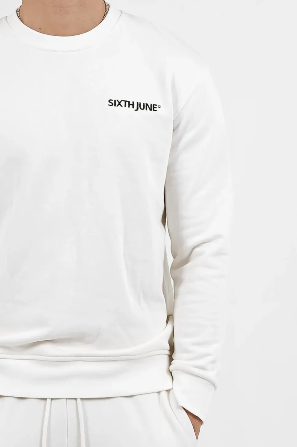 Sweatshirt Soft Logo Brode Blanc