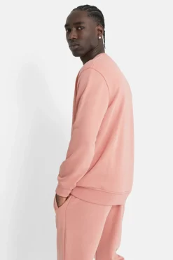 Sweatshirt Soft Logo Brode Rose Clair
