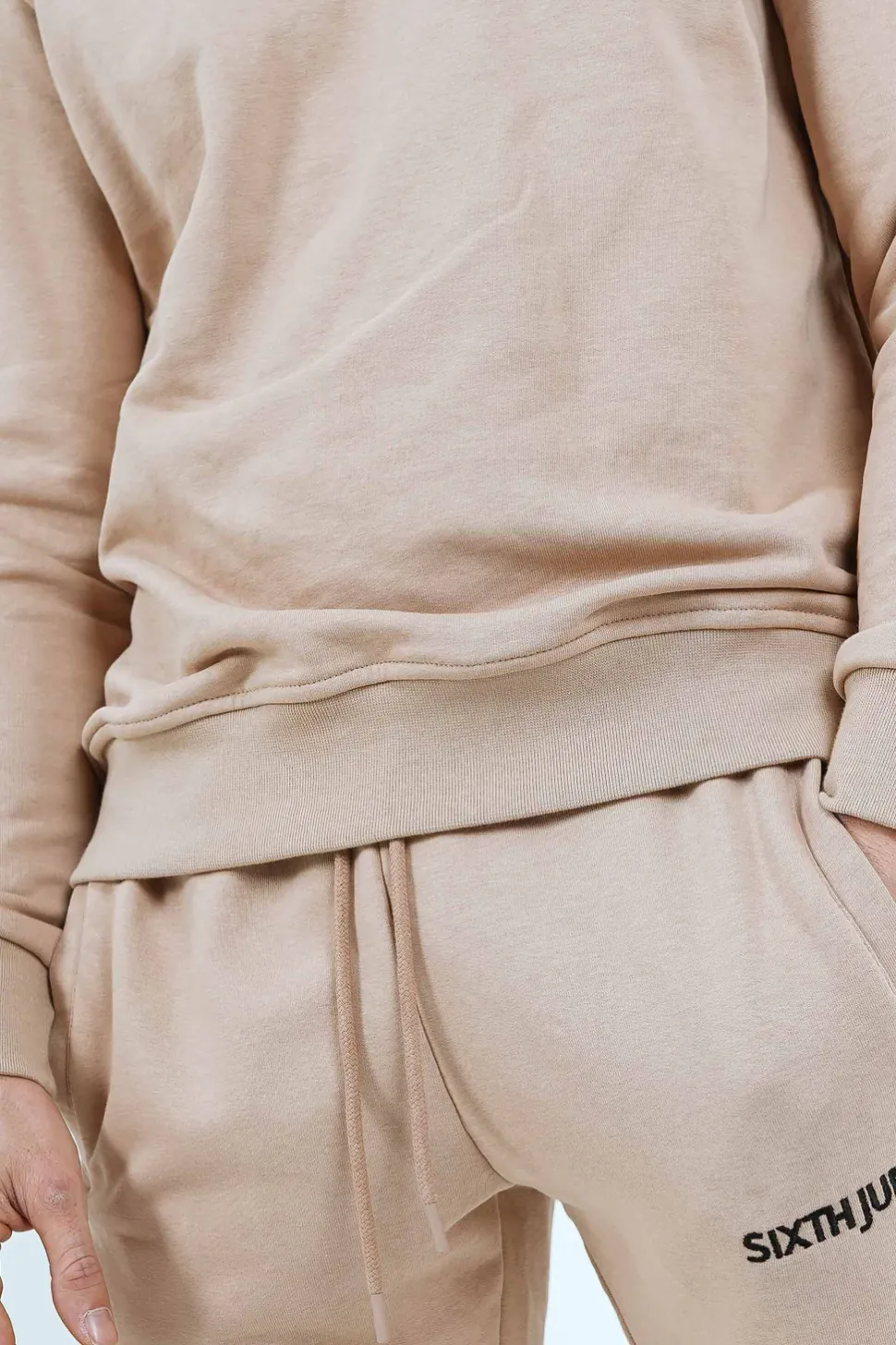 Sweatshirt Soft Logo Brode Beige Clair