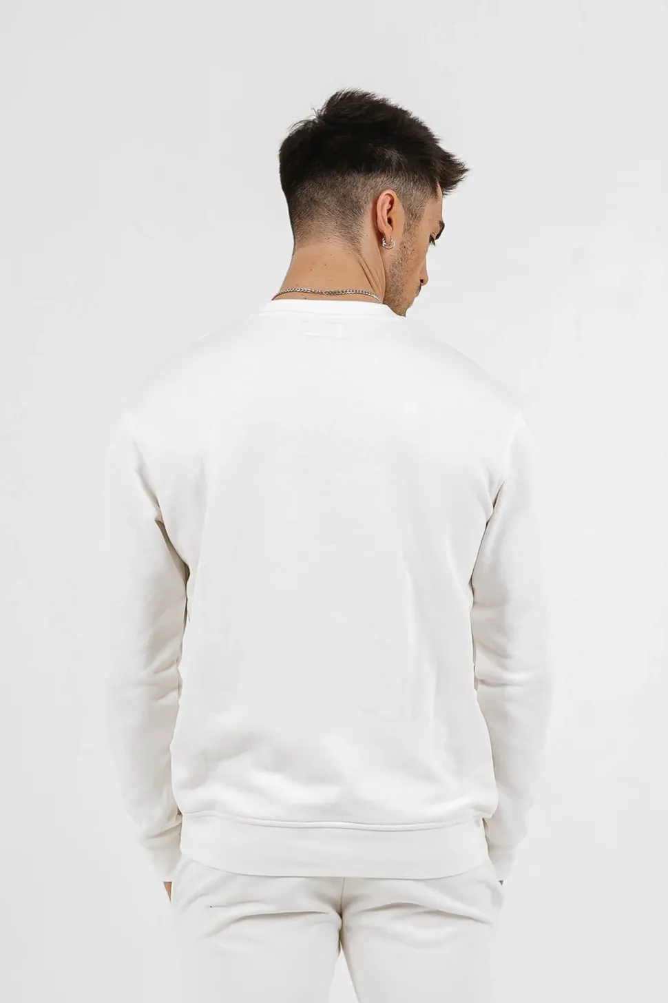 Sweatshirt Soft Logo Brode Blanc