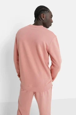 Sweatshirt Soft Logo Brode Rose Clair