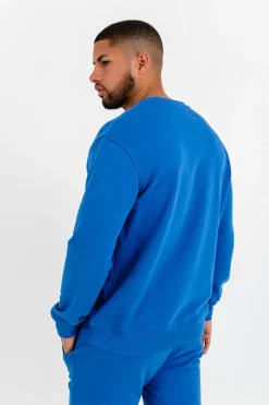 Sweatshirt Soft Logo Brode Bleu Fonce